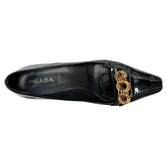 Prada Black and Gold Heels - Picture 2 of 10
